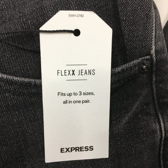 NWT EXPRESS Flexx Dark Gray High Rise Ultra Hyper Stretch Skinny Jeans 3 Sizes - Picture 6 of 13